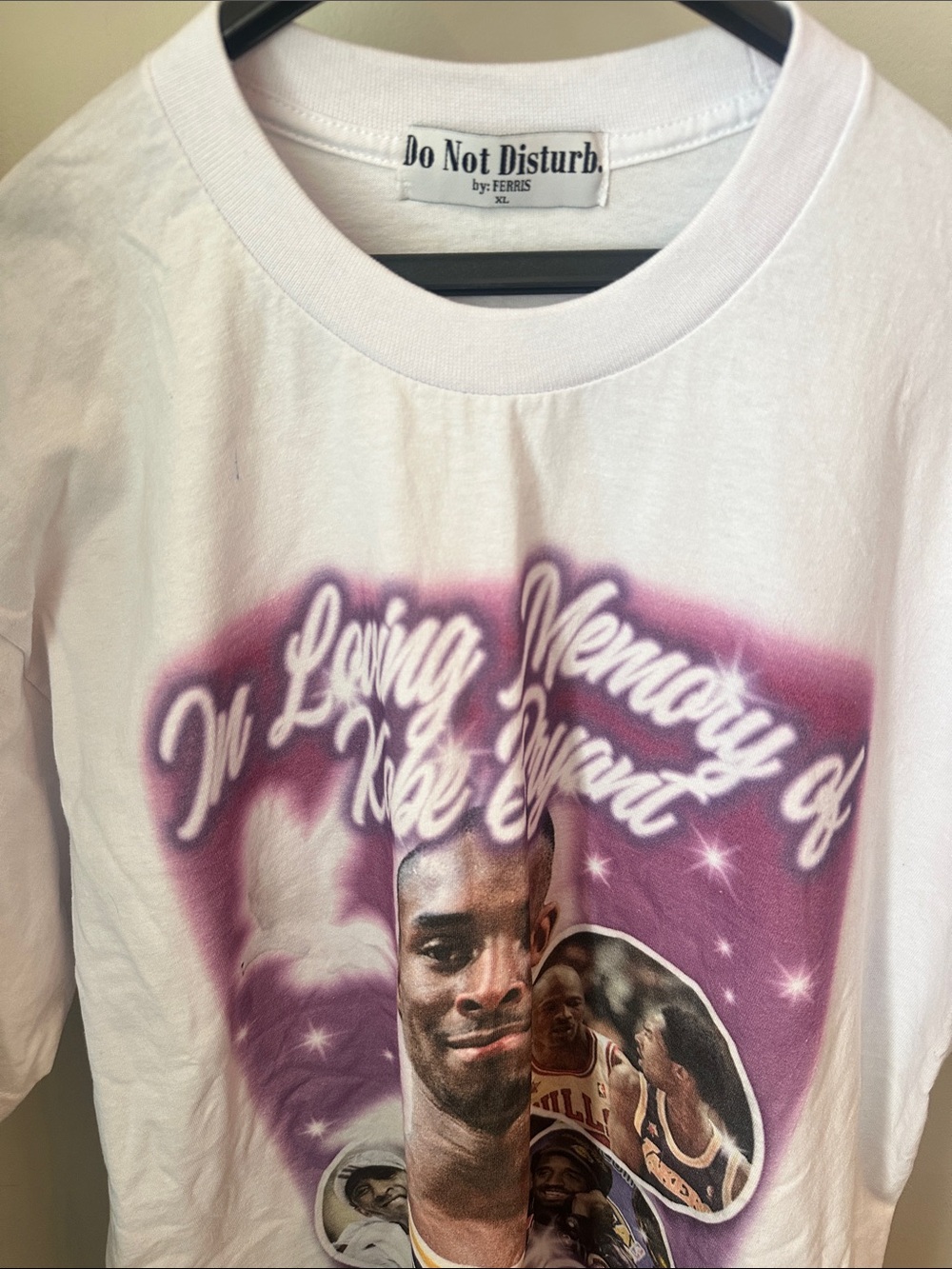 Kobe Bryant tribute White Graphic T-Shirt Do Not Disturb by Ferris